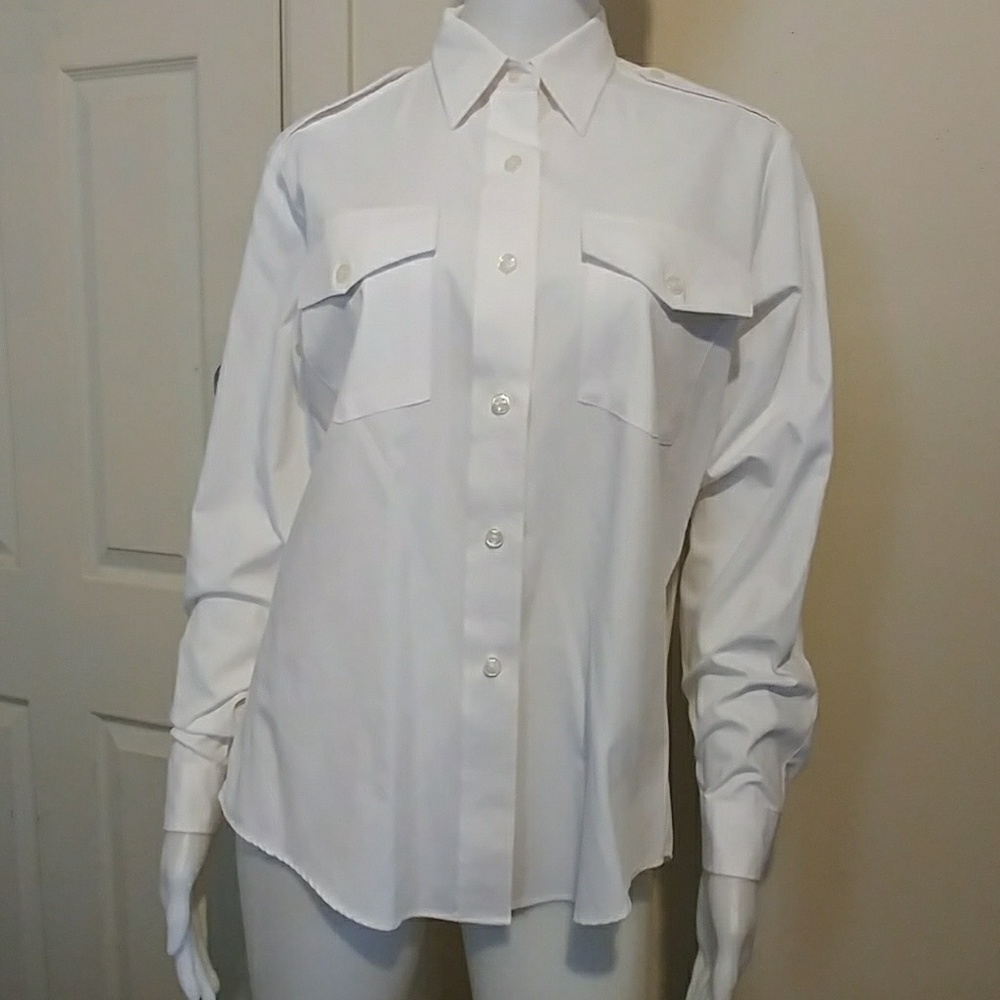 Van Heusen "THE AVIATOR" classic white shirt Sz 8